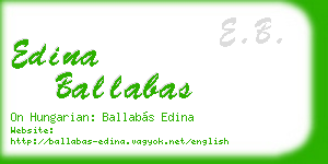 edina ballabas business card