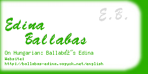 edina ballabas business card